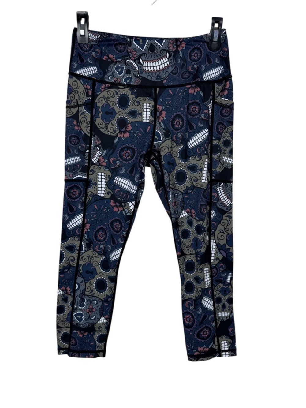 CVG Constantly Varied Gear Leggings Capris Sugar Skull Print Squats Approved SM